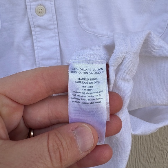 Faherty Seasons Shirt Men's Large White S/S Button Down Knit Beach Summer Casual - Picture 5 of 9